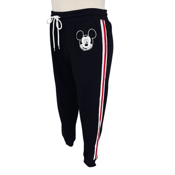 Disney Mickey Mouse Jogger Pants Black Red White Stripe Womens Plus 1X Lounge - Picture 7 of 8